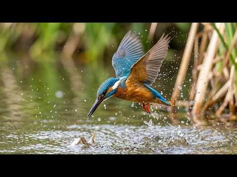 Common Kingfisher Hunting in Slow Motion | Nature’s Master Fisher