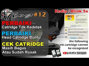 Perbaiki Catridge Printer Canon Cannot Be Recognized Blink 5x, lampu orange berkedip 5x