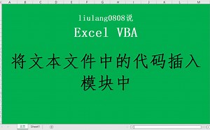 Excel VBA：将文本文件中的代码插入模块中