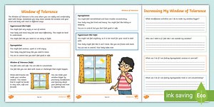 Window of Tolerance Worksheet