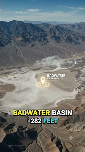 This Place in America Is 282 Feet Below Sea Level! 😱🇺🇸 #shortsfeed #DeathValley #badwaterbasin #usa