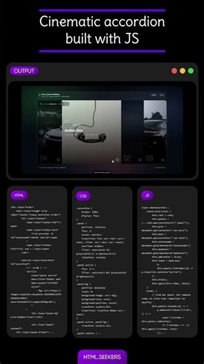 Cinematic accordion built with JS 🚀