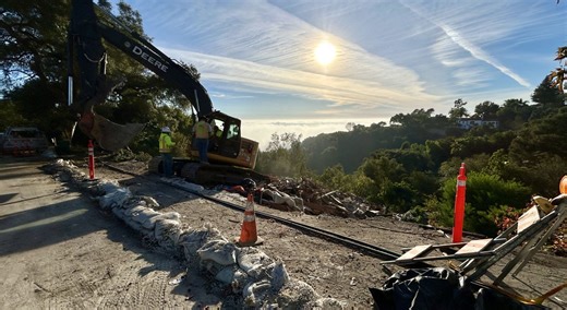 Demolition crews remove home that slid off Las Alturas Road in Santa Barbara