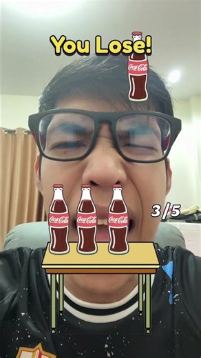 Do whatever it takes to get all 5 bottles of Coke on the table. #stressrelief #funny