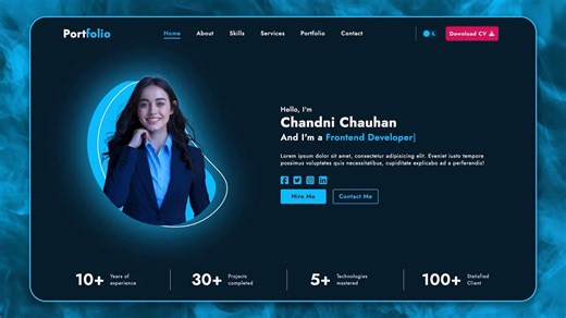 JS - "🔥 超炫个人作品集模板来啦！💼 只需HTML、CSS和JS就能搞定👩‍💻👨‍💻"
