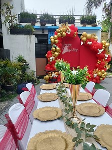 2.6K views | Red and Gold Debut Theme Party Setup #18thbirthday #decadeandeight #debutant #partyparadiseph #backdropstyling #partypackages | Party Paradise Ph | Facebook