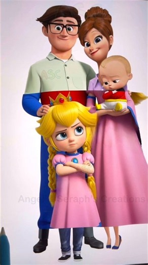 Boss Baby + Mario Princess Peach😱 #shorts #supermario #digitalart