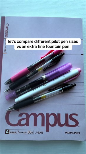 Comparing Pilot Pen Sizes and Fountain Pens