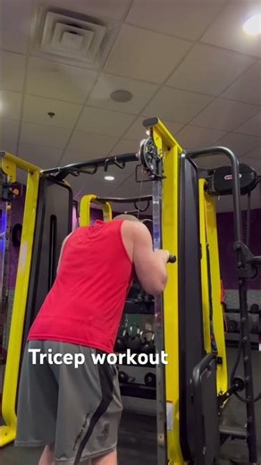 Cable push down tricep exercise