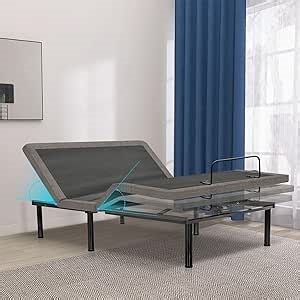 Vipbear Split King Adjustable Bed Frame, Adjustable Bed Base with Wireless Remote, Separate Head/Foot Lift, Sturdy Metal,0 Gravity/Anti-Snore, Electric Bed Frame,Easy Assembly