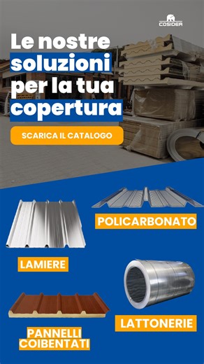 COSIDER on Instagram: "Stai progettando una nuova copertura o un rivestimento su misura? Scarica subito il catalogo Cosider e scopri tutte le nostre soluzioni professionali per ogni tipo di intervento! Nel catalogo troverai: ✅ Lamiere, pannelli coibentati e policarbonati ✅ Accessori e sistemi di fissaggio ✅ Specifiche tecniche, finiture e misure aggiornate Consulta il catalogo completo e scegli i materiali giusti per il tuo progetto 👉 link in bio!"
