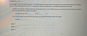 Birth Length: The mean birth length for U.S. children born a fu... | Filo