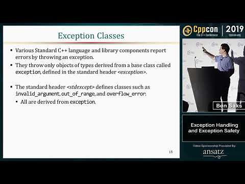 CppCon 2019: Ben Saks “Back to Basics: Exception Handling and Exception Safety”
