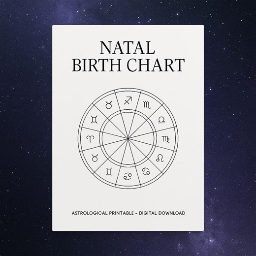 Astrology Birth Chart Printable • Natal Chart Template • Zodiac Wheel • Spiritual Art • Digital Download • Soulflarestudio - Etsy