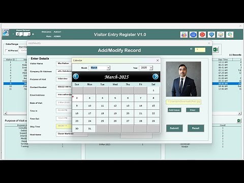 Visitor Entry Register V1.0 in Excel