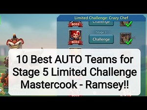 Lords mobile crazy chef stage 5 Mastercook Ramsey challenge fully auto?!