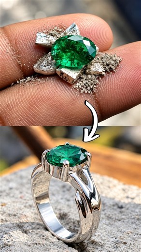 How to Make a Silver Emerald Ring 💚 | Complete Handmade Jewelry Making Process #jewelrymaking