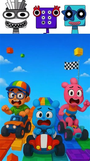 Incredibox Sprunki Oc seven six five numberblocks from rainbow obby roads to blocks falling