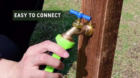 RAINPOINT Short Garden Hose 15ft - Lightweight Water Hose with Swivel Handle - Flexible, Heavy Duty, Hybrid Rubber, with Male to Female Fittings