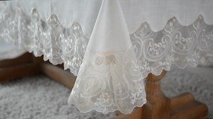 Watch lace tablecloth decorate your home kitchen coffee table on Amazon Live
