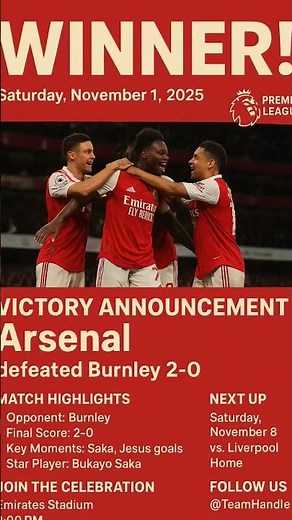 Premier League | Arsenal Vs Burnley