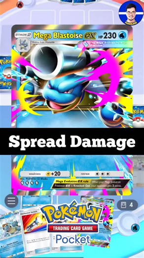 PKMNLens on Instagram: "Hit both ACTIVE & BENCH with MEGA BLASTOISE in Pokemon TCG Pocket! #PokemonTCGPocket #pokemontcgp #pokemontcg #megaevolution #blastoise"