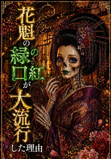 花魁の緑の口紅#花魁 #江戸 #遊女 #遊郭 #吉原