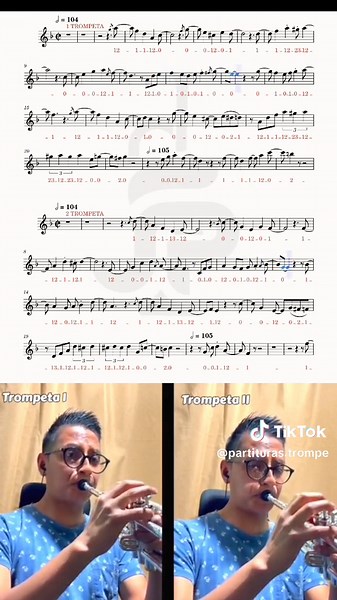 LA REBELIÓN 1 Y 2 TROMPETA #partitura #trompeta #salsa #musica #cancion #fyp #parati #fouryou