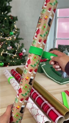 Try this hack to organize your wrapping paper ✅ #giftwrapping #diy #wrappingpaper #christmas #ideas