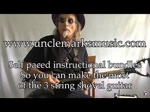 Move it on over Hank Williams George Thorogood easy beginner slide lesson for 3 string Shovel Guitar