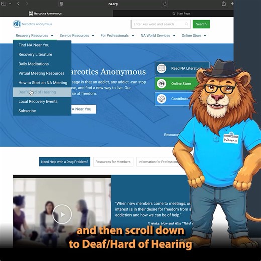 11K views · 257 reactions | Our “Resource of the Month” series showcases some of the valuable resources available on na.org. This month, Wayne points the way to resources for Deaf and Hard of Hearing addicts, including free recovery literature in American Sign Language (ASL). Find previous months’ featured resources at na.org/resource. #ResourceOfTheMonth #DeafandHardofHearing #AmericanSignLanguage #ASL #RecoveryLiterature | Narcotics Anonymous World Services | Facebook
