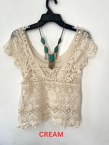 Boho Lace Blouse: Cream Off-white Black Cotton Blend - Etsy