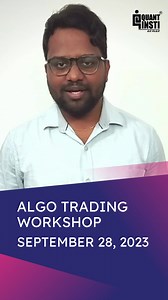 🚀 Exciting News! Join us for an Algo Trading Workshop like no other, featuring the incredible Varun Kumar Pothula, a Quantitative Analyst, Content & Research powerhouse at QuantInsti! 📈💡 Calling all traders, tech pros, and future quant finance enthusiasts! 🚀 This workshop is an absolute MUST-ATTEND! In this workshop, we are going to talk about: Session 1: The foundations of algo trading: Using Python and beyond Session 2: A practical implementation integrating Python, machine learning and la