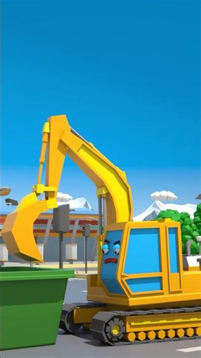 💪 Жёлтый Экскаватор и Красный Бульдозер — Кто Сильнее? 🚧⚙️ #carcartoon #forkids #excavator