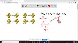 Phosphine (PH3) reacts with borane (BH3) as follows: PH3 BH3 ⟶H3 P-BH3 a) Which of the illustrations below depicts the change, if any, in the orbital hybridization of P during this reaction? (b) Which depicts the change, if any, in the orbital hybridization of B? | Numerade