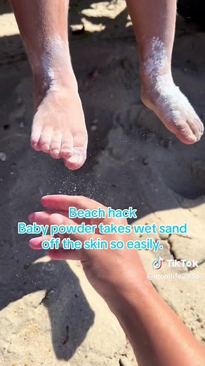 Beach Hack: Easy Sand Removal with Baby Powder