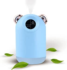 Cute Portable Small Humidifier,220ml 8 hours Spray 3 Modes, Cool Mist USB Desktop Mini Humidifiers, Colorful Night Light Auto Shut-Off for Plant ,Bedroom, Babies Room, Office, Home,Travel (Blue)