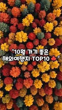 “10월 가기 좋은 해외여행지 TOP10🍁”