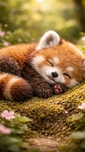Sleeping Baby Red Panda 💤 #cute #animals #pets