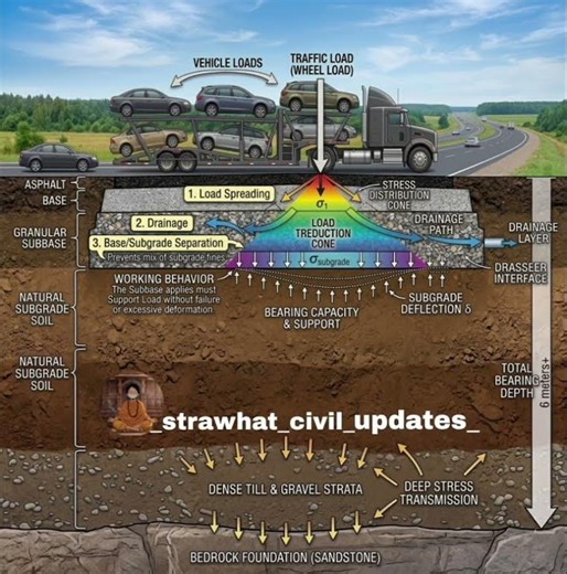 How Road Layers Work: Load Spreading & Stress Distribution Explained#shorts#shortsviral#siteengineer