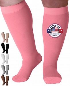 Mojo Compression Socks for Women and Men aid Edema 20-30mmHg - Pink, Medium