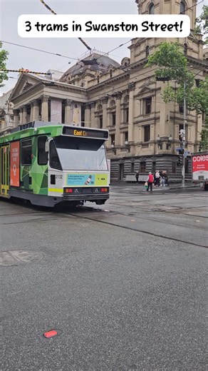 2 D1 class trams and a B2 class tram in Swanston Street, Melbourne! The first D1 is on a route 6 to Moreland, the second is on a service to Melbourne University, and the B2 is on a route 1 service to East Coburg. Follow Kayden's Transport for more trams and public transport content! #kaydenstransport #tramvideography #b2classtram #d1classtram #melbournetrams | Kayden's Transport | Facebook