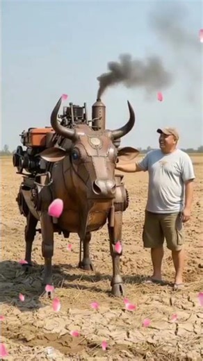 The Future of Farming｜A Man Plows the Field with a Robotic Bull