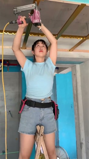 Carefully setting up the ceiling frame, every detail matters in creating a perfect finish #viral