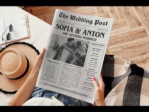Unique Wedding Program Idea | Free Newspaper-Style Template on Canva