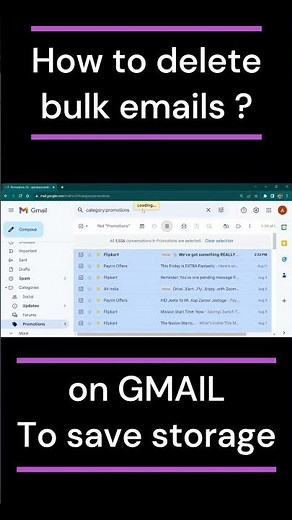 How to delete bulk emails on gmail ?