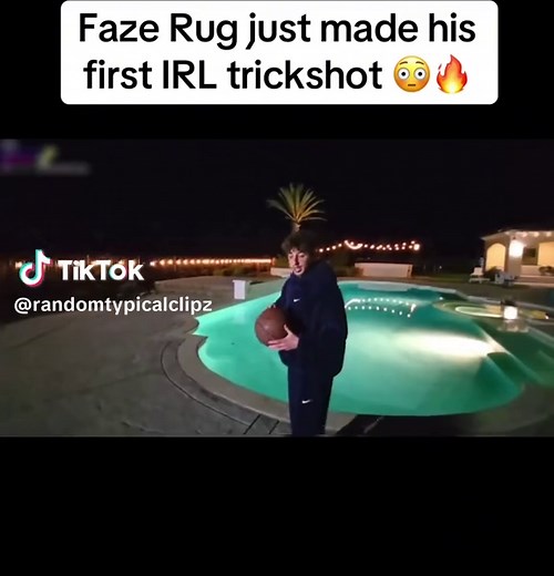 Faze Rug just made his first IRL trickshot 😳🔥 #fyp #lololol #foryou #fazerug #fazeadapt #trickshotchallenge