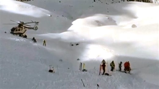 Aerial video shows search and scene of fatal avalanche in Spain