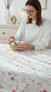54 reactions | Ready. All eggs in the basket? Go!  The perfect foundation for various projects – from Easter wreaths to egg dyeing – is our d-c-fix tablecloth "Bella creme" from the Manhattan collection. With its floral print, it not only brings spring vibes but also protects the table. So, if an egg breaks while painting: No problem, the tablecloth can be easily wiped clean! ✨ #dcfix #tableclothes #easterdecor #easter #deco | d-c-fix | Facebook