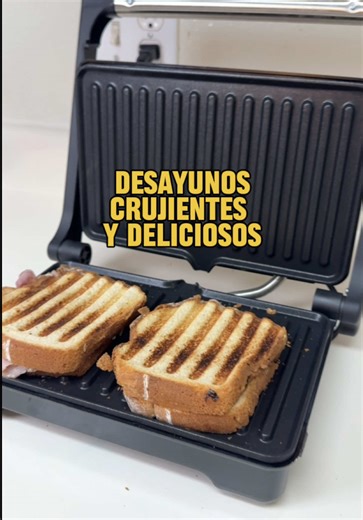 Sandwichera de 1200 W, Panini Maker con placas de aluminio fundido recubiertas antiadherentes, se adapta a 2 rebanadas de pan, apertura de 180 grados, fácil de limpiar, versátil @YASHE KITCHEN #home #homedecor #homepro